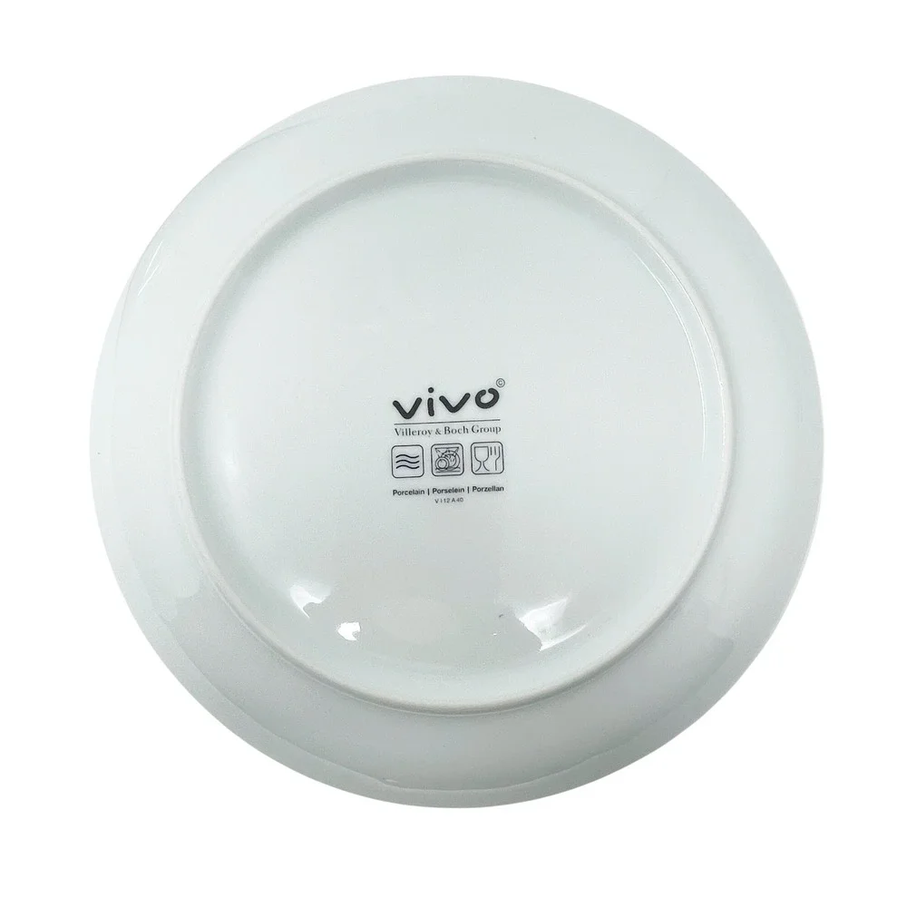Vivo Villeroy & Boch Breakfast Plate 2pc Set 21cm White Gold Peacock Decorative